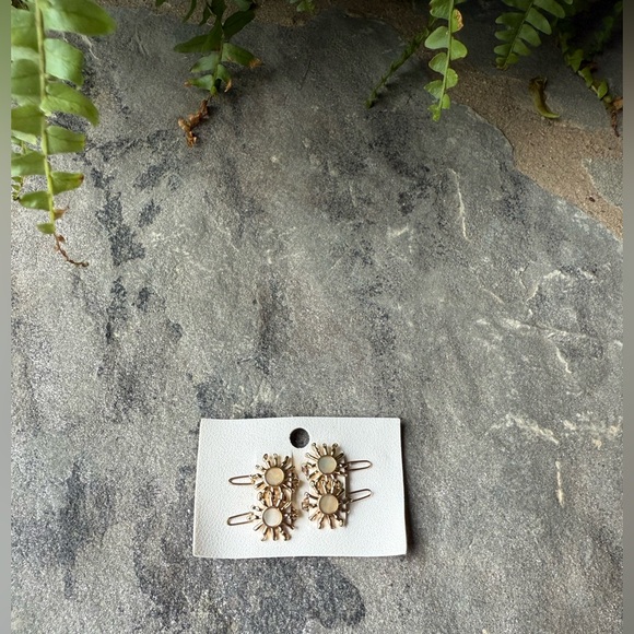New🌟Free People-Hair Barrettes Set -Gold Sun - Picture 3 of 9